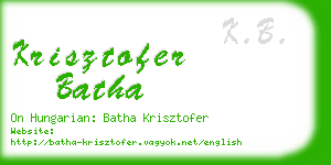 krisztofer batha business card